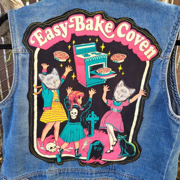 Upcycled Ladies Sz Large Jean/ Denim Vest - Picture 2 of 7